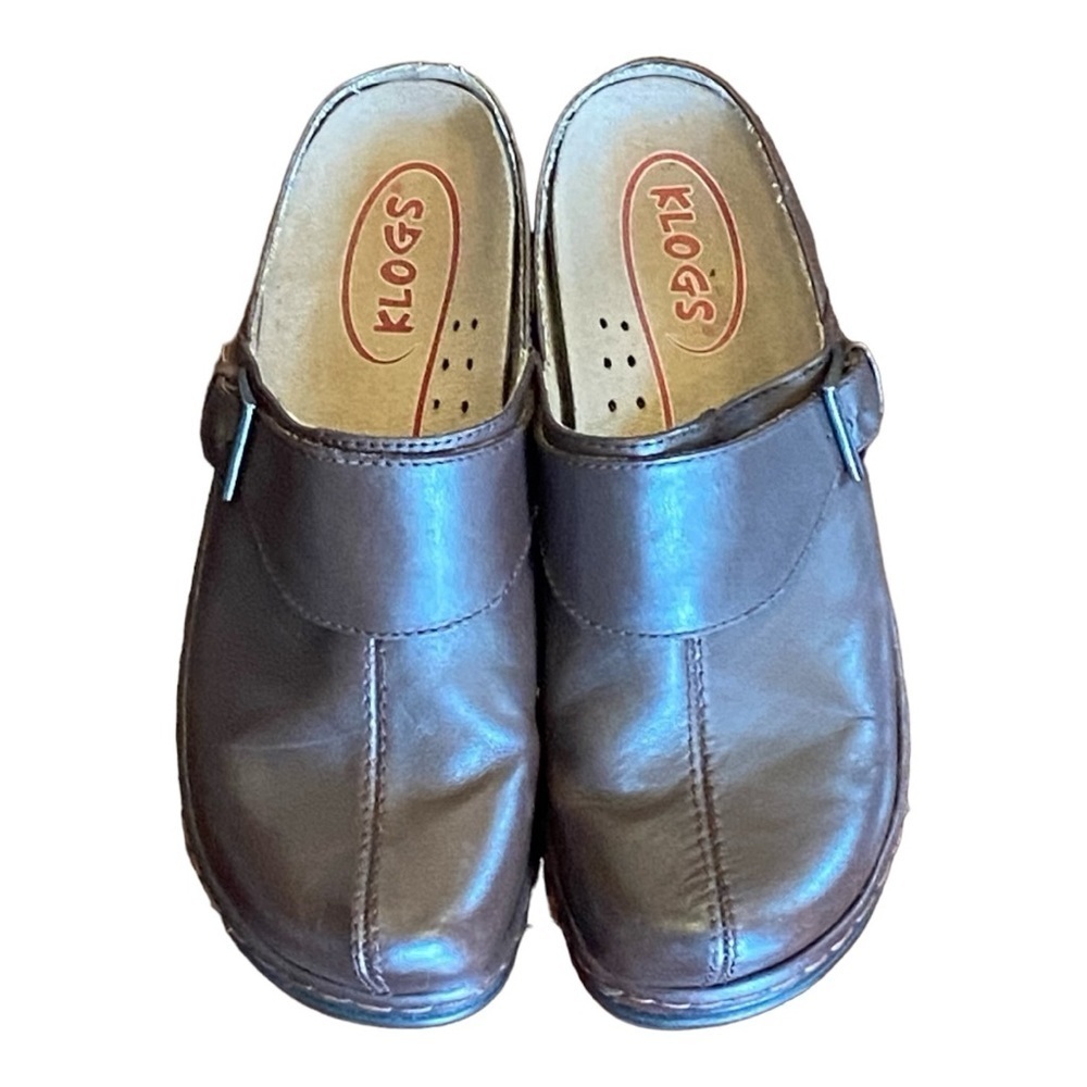 😍 KLOGS Austin‎ - Brown Smooth Clogs 9.5W